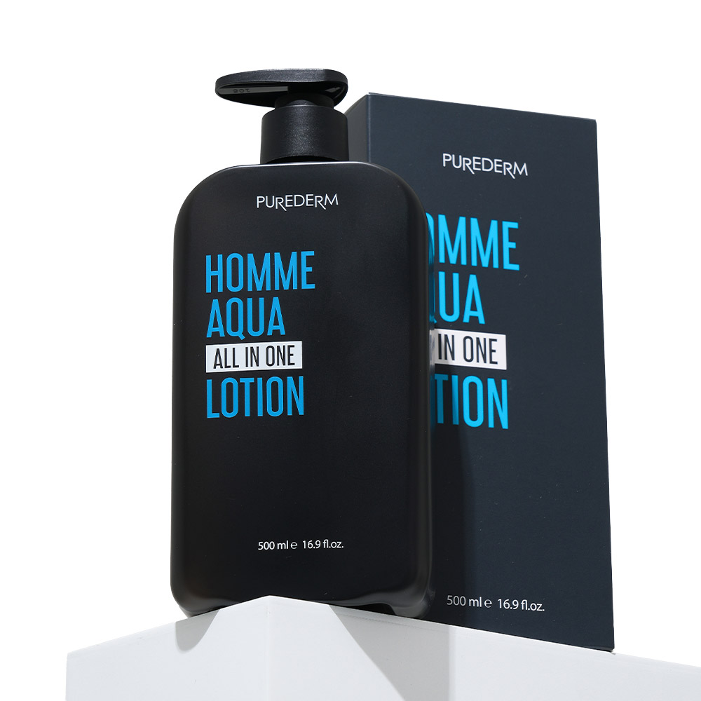 퓨어덤 옴므 아쿠아 올인원 로션 500ml 대용량 펌핑 편한 남자 스킨케어 후기 상세 이미지 1