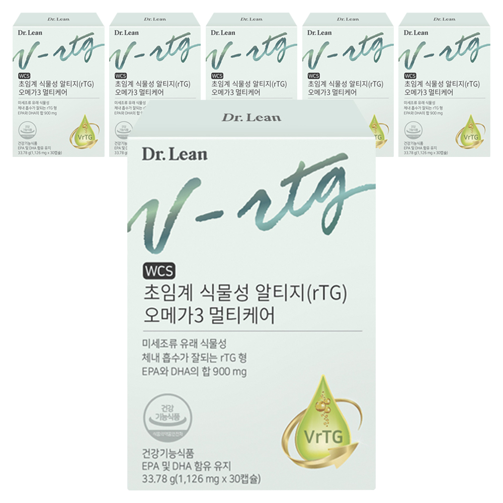 닥터린 초임계 식물성 알티지(rTG) 오메가3 멀티케어 33.78g, 30정, 6개