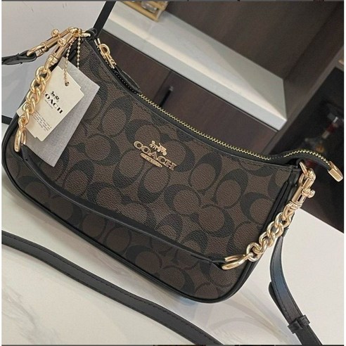 코치 CA548 테리 숄더백 시그니처 캔버스 - 숄더백 | 쿠팡 상세 이미지 1